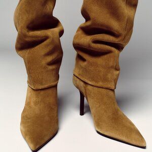 Split Suede Heeled Boots